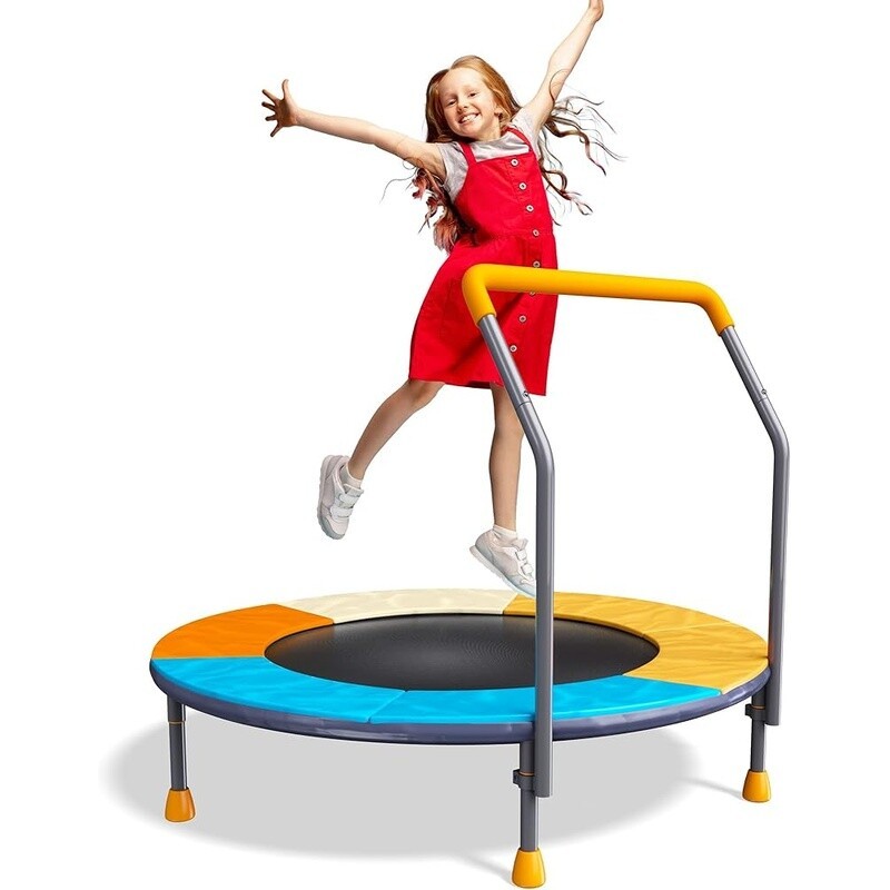 Toddler Trampoline 3FT Adjustable Handle Spring-Free Indoor