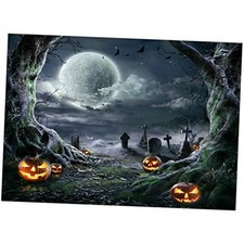 Halloween Backdrop for Photography Horror Background Scary Pumpkin Moon 7x5FT