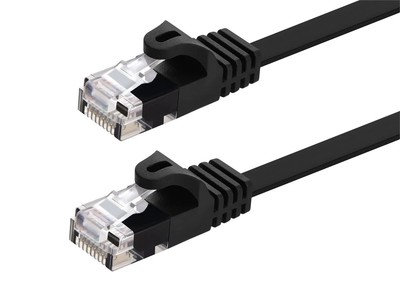 Cat5e Ethernet Patch Cable RJ45 FlatStranded 350Mhz UTP Copper 30AWG 14ft Black