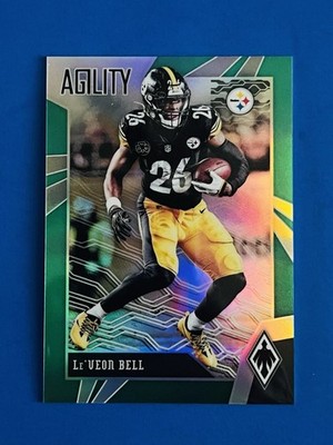 2018 Phoenix Le Veon Bell Agility Green Prizm Football Insert Card #1; # d 2/10