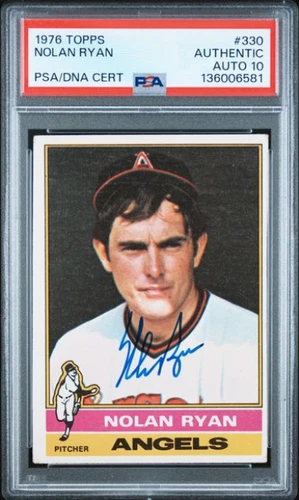 1976 Topps Nolan Ryan Signed Baseball Card #330 PSA/DNA Certified 10 Auto HOF