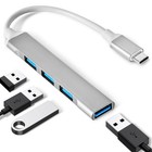 QAJOPFN 4 Ports USB C to Hub, Aluminum Type C A 3.0 silver