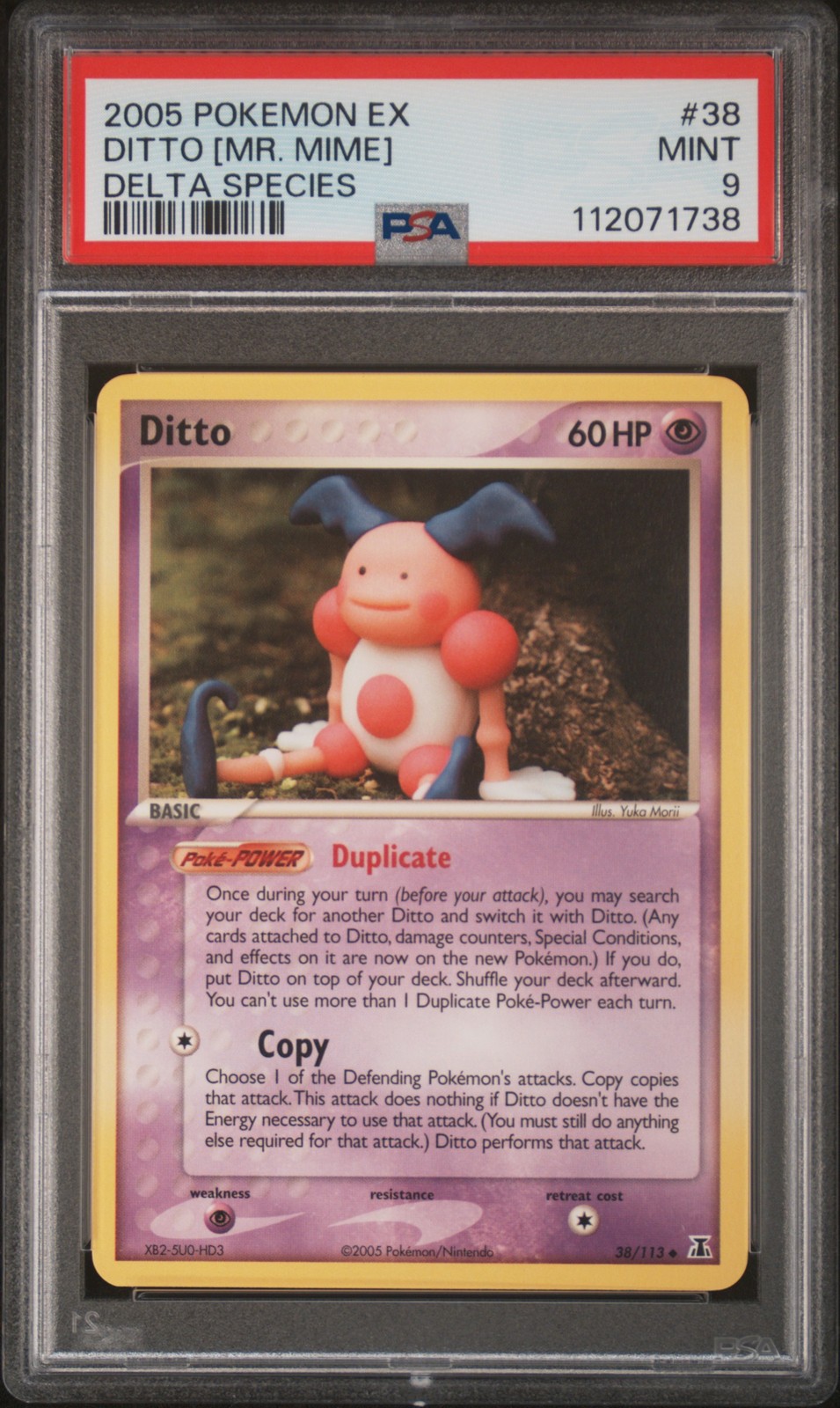 2005 POKEMON EX DELTA SPECIES #38 DITTO [MR. MIME] PSA 9