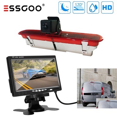 170° HD Rückfahrkamera Mit 7'' Monitor für Fiat Doblo 2 Opel Combo D Bremsleuchte