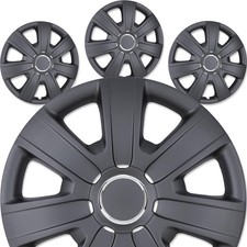 14 Inch 4 Pack Black Matte Wheel Rim Covers Clip-on Hubcaps ABS PC Car Truck SUV