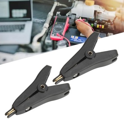 (BLACK)10 PCS 2 Pole Krokodilklammern Positiver Negativer Testclip 10A