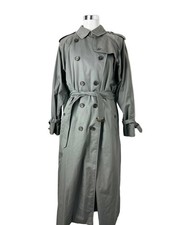 Vintage Burberry Trench Coat Grey Size 16 XL With Lining Women?s Coat Burberr