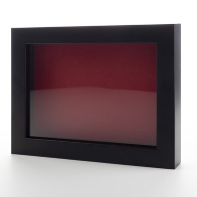 Black 9x12 Wood Shadow Box With Red Acid-Free Backing 11/16 Usable Depth