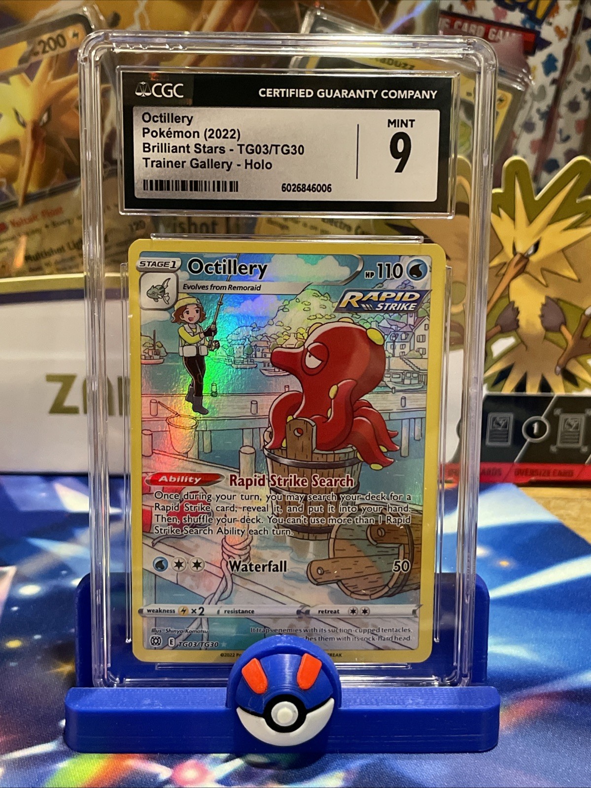 2022 Pokemon Octillery TG03/TG30 Brilliant Stars Trainer Gallery Holo CGC Mint 9