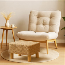 Foot Stool Hand Woven Rectangle Ottoman 39x28x28cm Multifunctional Footrest