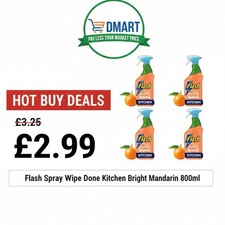 Flash Spray Wipe Done Bright Mandarin Cleaning Spray 800ml