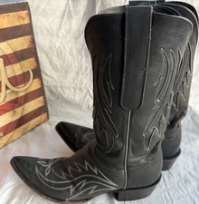Lucchese Diva Signed Black Jurassic Goat Cowboy Boots Women s 10B