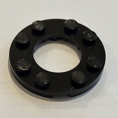 2x LEGO  6167800 - 11833 - Plaat 4 x 4 Rond met gat Schwarz