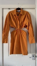 ASOS Edition Orange Cut Out Shirt Dress UK 8 Statement Mini Occasion BNWT