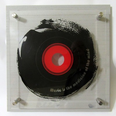 Music Is The Medicine Of The Mind - 3D Wall Art Plaque Panel - 12'' X 12'' X 1.5''