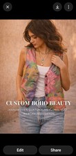 Handwoven Guatemalan Floral Vest Mercanized Cotton Artisan O/S Boho Statement