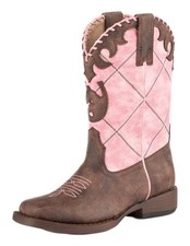 Roper Western Boot Girls Lacy Faux Leather Pink 09-018-1902-2000 PI