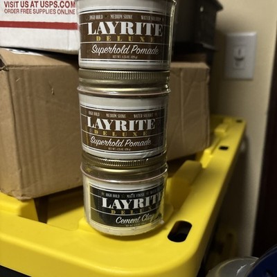 (3) Three Pack  Layrite Superhold Pomade 4.25 Oz New Mixed