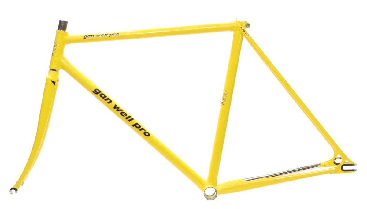 Gan Well Pro Track Fixed Gear Frameset NJS Yellow 50cm New NOS | eBay