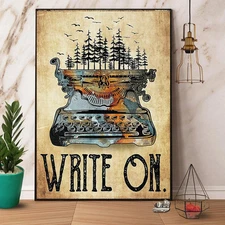 Write On Writer Machine Paper Poster No Frame Matte Canvas Wall Art Decor