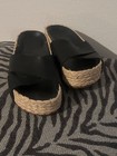 Splendid Becki platform espadrille sandals in black with crisscross straps and a — photo 5