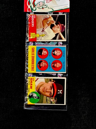 1963 TOPPS XMAS BASEBALL RACK PACK DEACON JONES RC BOB RODGERS RC BOB SHAW