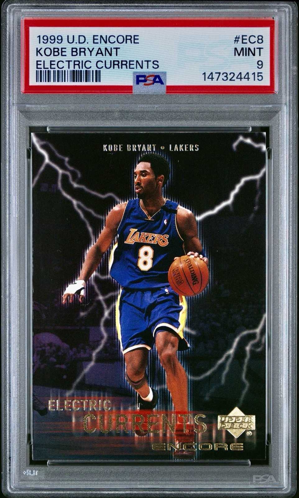 1999 UD Encore Electric Currents Kobe Bryant #EC8 PSA 9 Lakers Insert