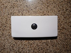 Unknown Single Flush Push Button Toilet Tank Lid 14.5" X 6.5" White Stamped B222