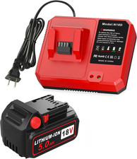 5.0Ah Replacement for Milwaukee M18 Battery Rapid Charger Combo