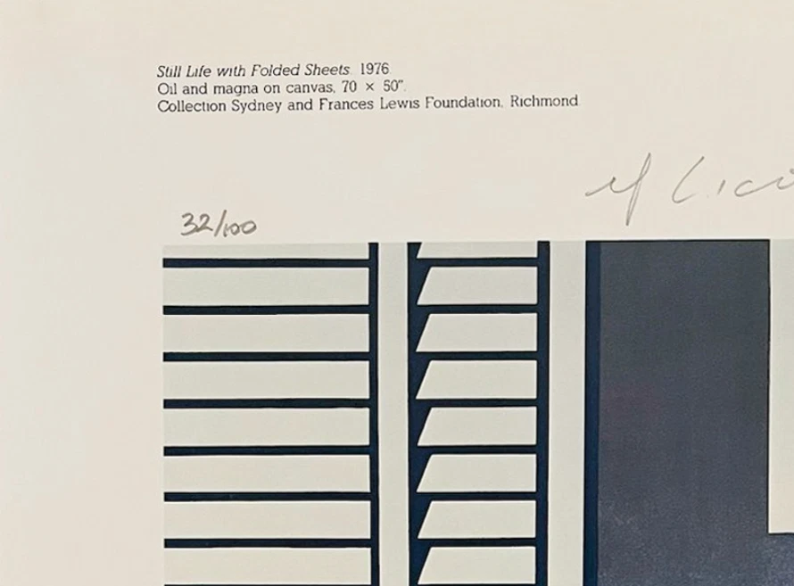 罗伊·利希滕斯坦原版签名平版画、真品证明和评估,3500美元! — 第 3/4 张图片