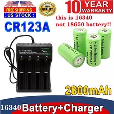 2800mAh Batteries CR123A 16340 Rechargeable Battery / Smart Charger Lot