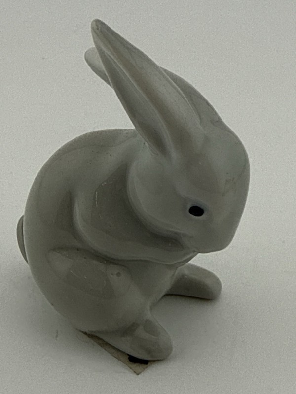 Otagiri Japan Rabbit Figurine Gray Ceramic Bunny Vintage Animal