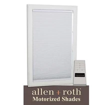 allen + roth 46-in x 72-in,White Room Darkening Blackout Cordless Motorized Cell