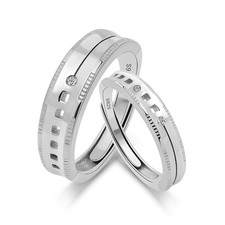 Fedi Nuziali Abbinati per Coppie 2 Pezzi, Anelli Coppia Placcati Oro Regolabili,