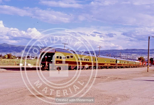 ORIGINAL SLIDE CANADIAN NATIONAL RWY OBSERVATION TRAIN SCENE KAMLOOPS, B.C. 2014