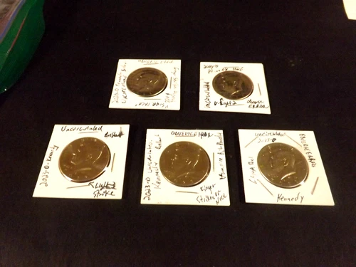 2023 D UNCIRCULATED Roll Kennedy Half Dollars Obverse Errors 5 IN A ROW IN ROLL