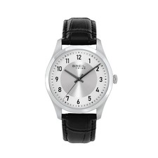 OROLOGIO BREIL TRIBE REFINE EW0792 Uomo Da Polso In Acciaio E Pelle Nero Argento