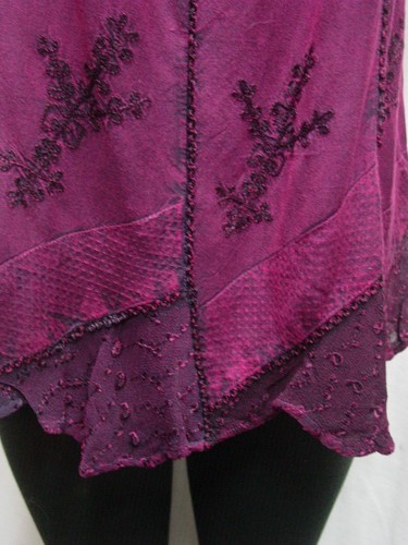 Peasant Blouse Camisole Renaissance re-enactment Rayon PLUM color 2 Sizes - Picture 6 of 8