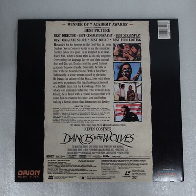 DANCES WITH WOLVES LaserDisc LD 2 discs WIDESCREEN ED KEVIN DANCES WITH WOLVES LaserDisc LD 2 discs WIDESCREEN ED KEVIN