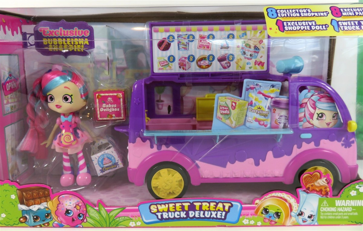 Shopkins Sweet Treat Truck Deluxe Shoppies Bubbleisha mini packs  collectors ed
