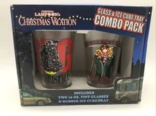 National Lampoon 16oz 2pk Glass Christmas Vacation Pint&Moose Ice Tray Combo NEW