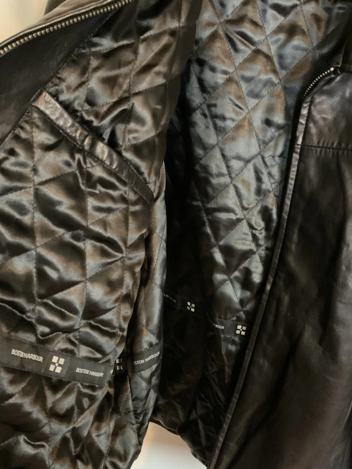 Boston Harbour Men’s Leather Jacket XXL Black - Image 4 of 4