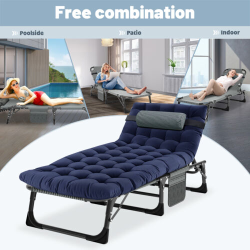 NAIZEA Adultos 4 cunas para dormir exterior cuna patio sillón con colchón alfombra - Imagen 15 de 17