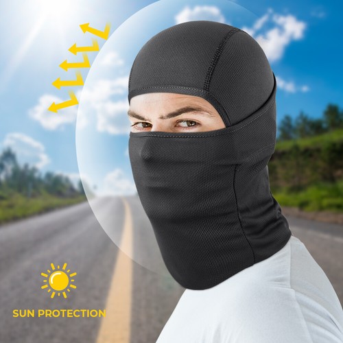 Máscara facial de pasamontañas protección UV motocicleta correr esquí capucha para sol para hombres mujeres - Imagen 3 de 14