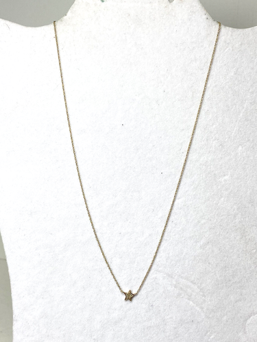 Stella & Dot Pave Crystal Star Necklace Gold Plated 19" Long Lobster Close - Picture 7 of 7