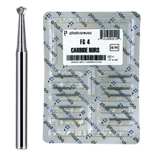 10 FG4 Round Carbide Dental Burs High Speed Handpiece Friction Grip Drill Bits