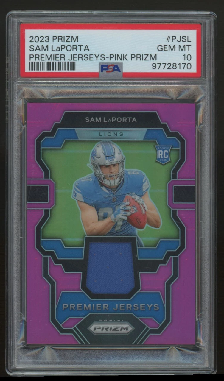 Sam LaPorta Panini Prizm Premier Jerseys #PJSL Pink