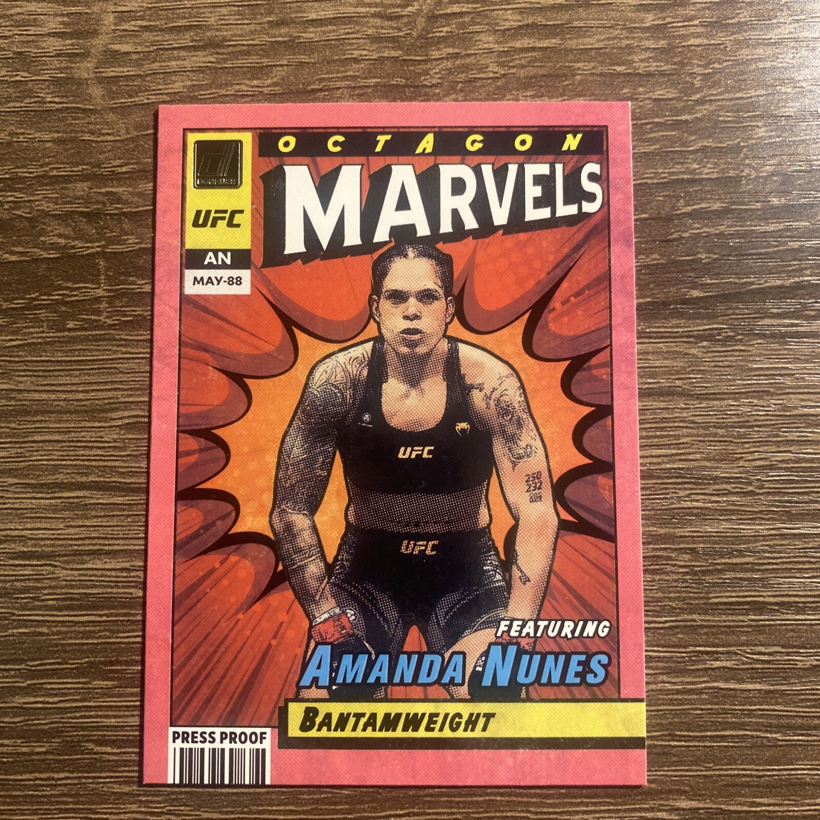 AMANDA NUNES 2022 Donruss UFC Octagon Marvels #7 RARE PRESS PROOF PINK VARIATION