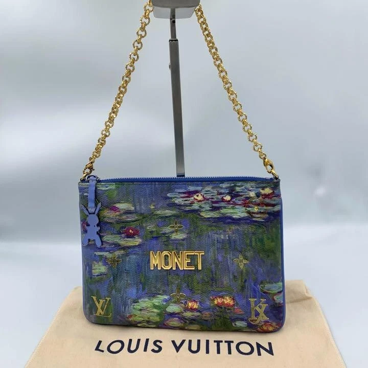 LOUIS VUITTON Authentic Women's Monet Pochette Pla Hand Bag