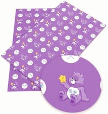 Care Bears FAUX LEATHER SHEET 8" X 12" 1080752 cartoon movie purple SMOOTH
